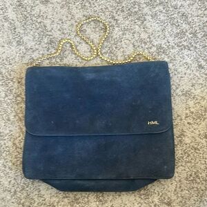 Mark & Graham Blue Suede Clutch/Shoulder Bag